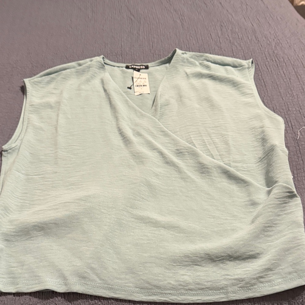 Express Light Blue Sleeveless Blouse